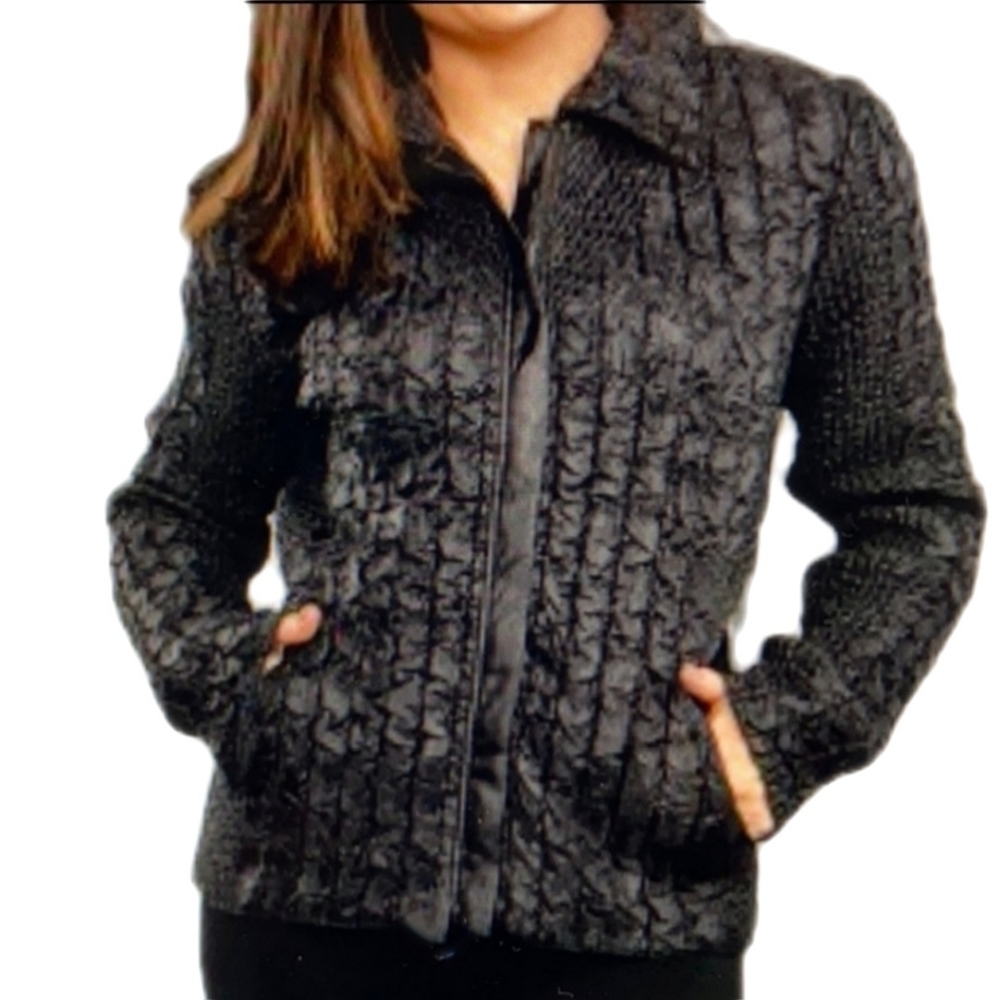UBU Womens L Black & Leopard Reversible Zip Up Jacket - Picture 2 of 12